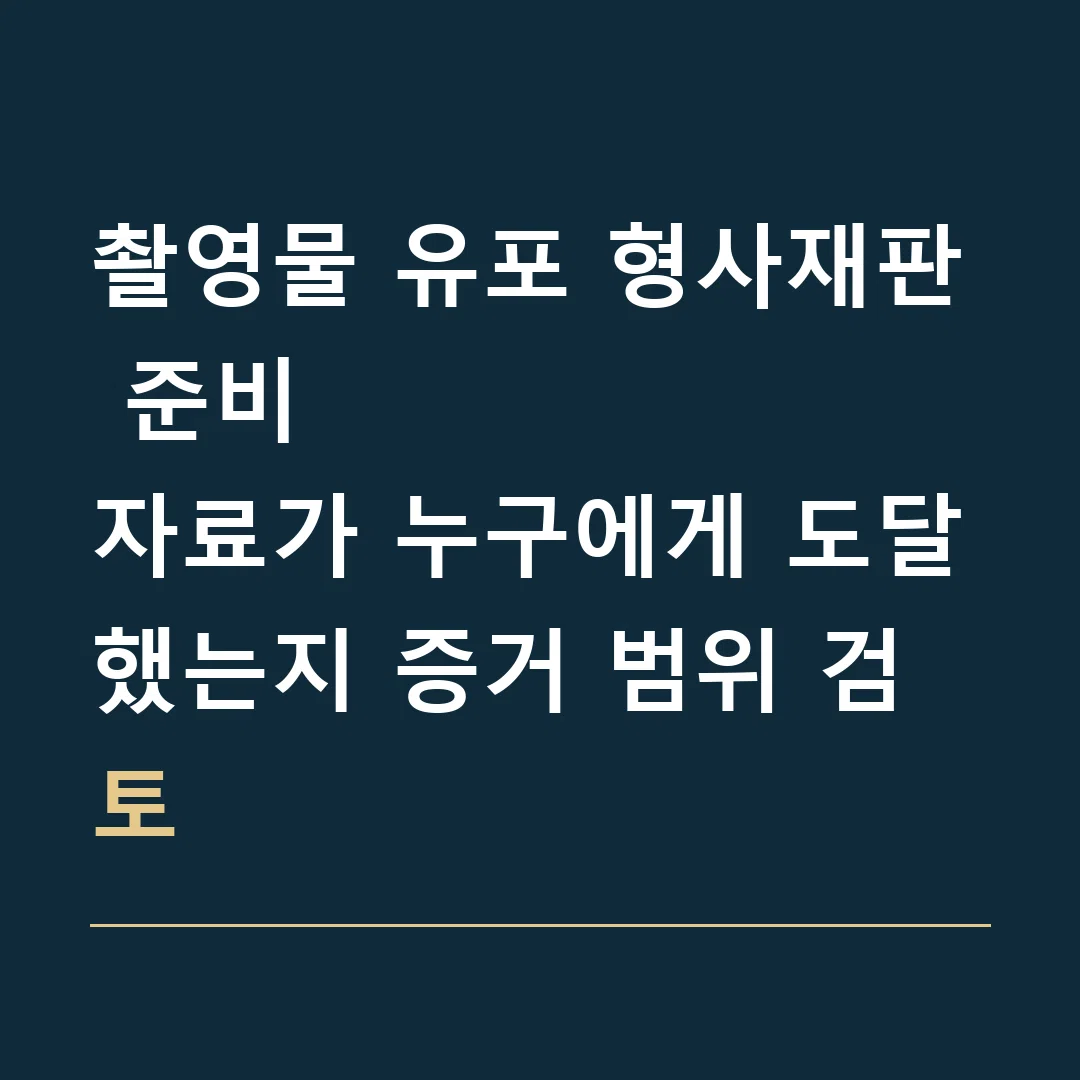 촬영물 유포 형사재판 준비 · 자료가 누구에게 도달했는지 증거 범위 검토