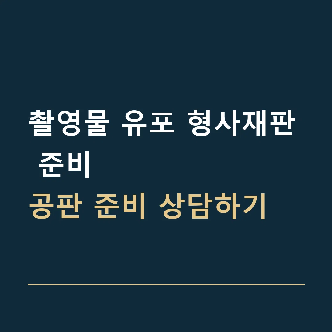 촬영물 유포 형사재판 준비 · 공판 준비 상담하기