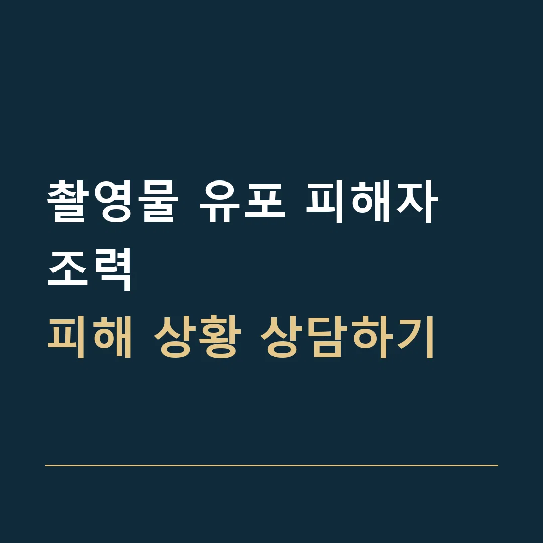 촬영물 유포 피해자 조력 · 피해 상황 상담하기