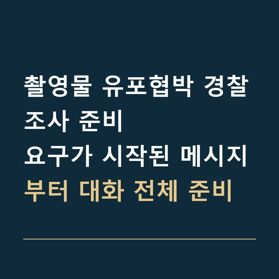 촬영물 유포협박 경찰조사 준비 · 요구가 시작된 메시지부터 대화 전체 준비
