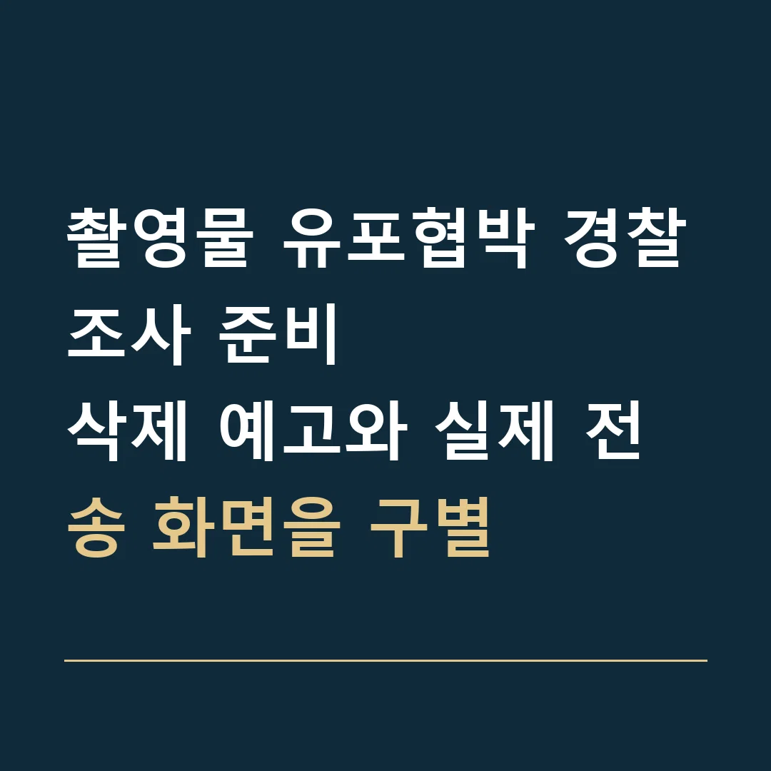 촬영물 유포협박 경찰조사 준비 · 삭제 예고와 실제 전송 화면을 구별