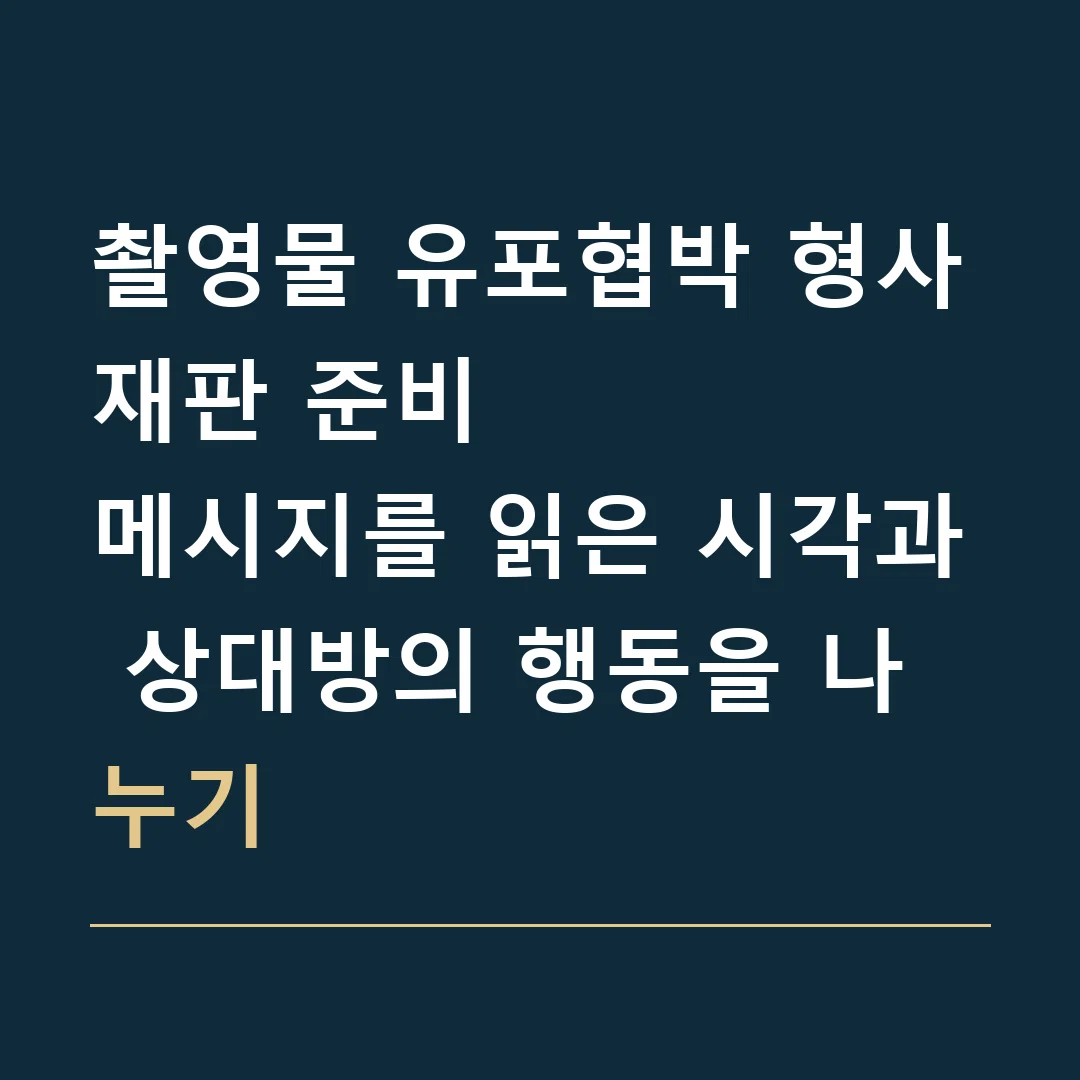 촬영물 유포협박 형사재판 준비 · 메시지를 읽은 시각과 상대방의 행동을 나누기