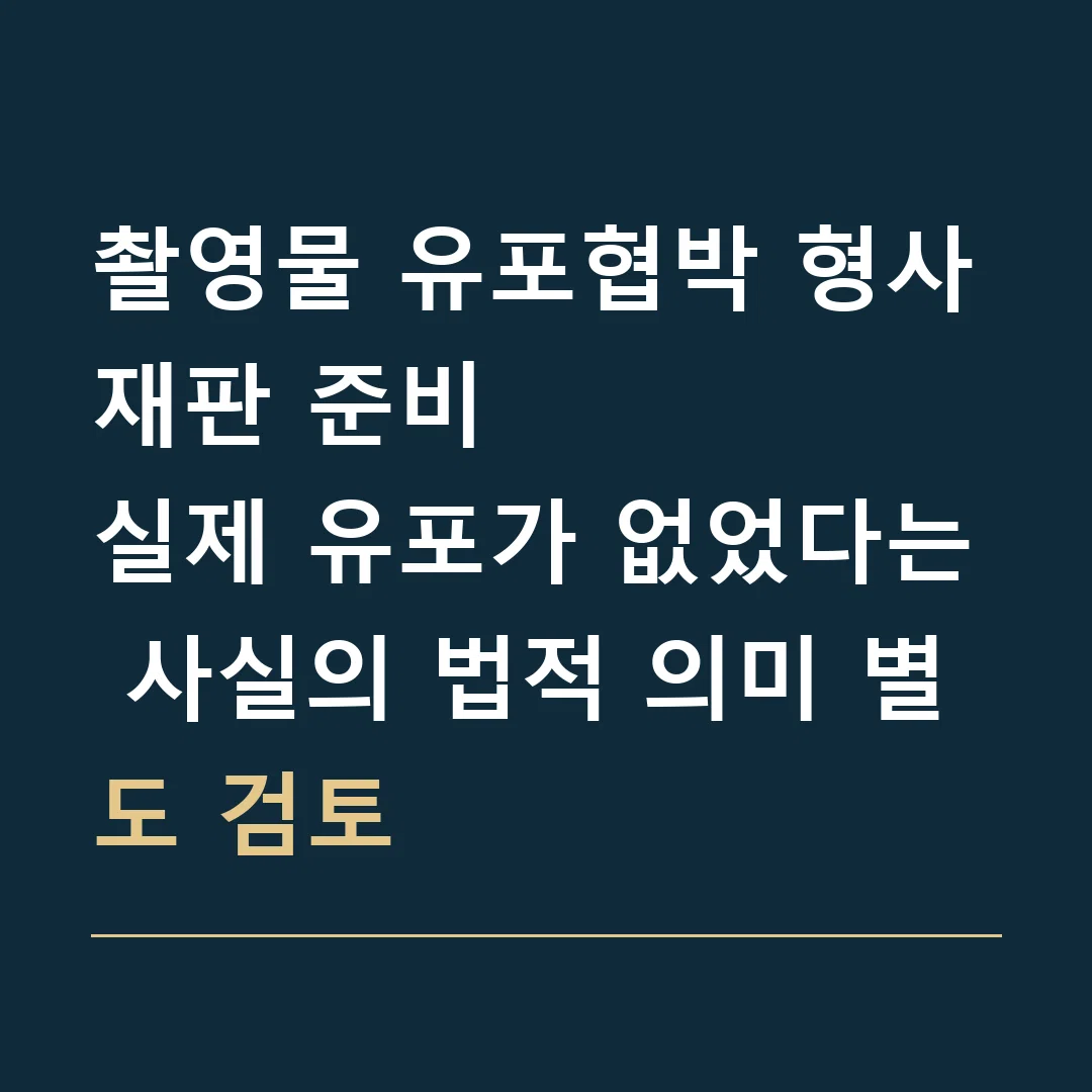 촬영물 유포협박 형사재판 준비 · 실제 유포가 없었다는 사실의 법적 의미 별도 검토