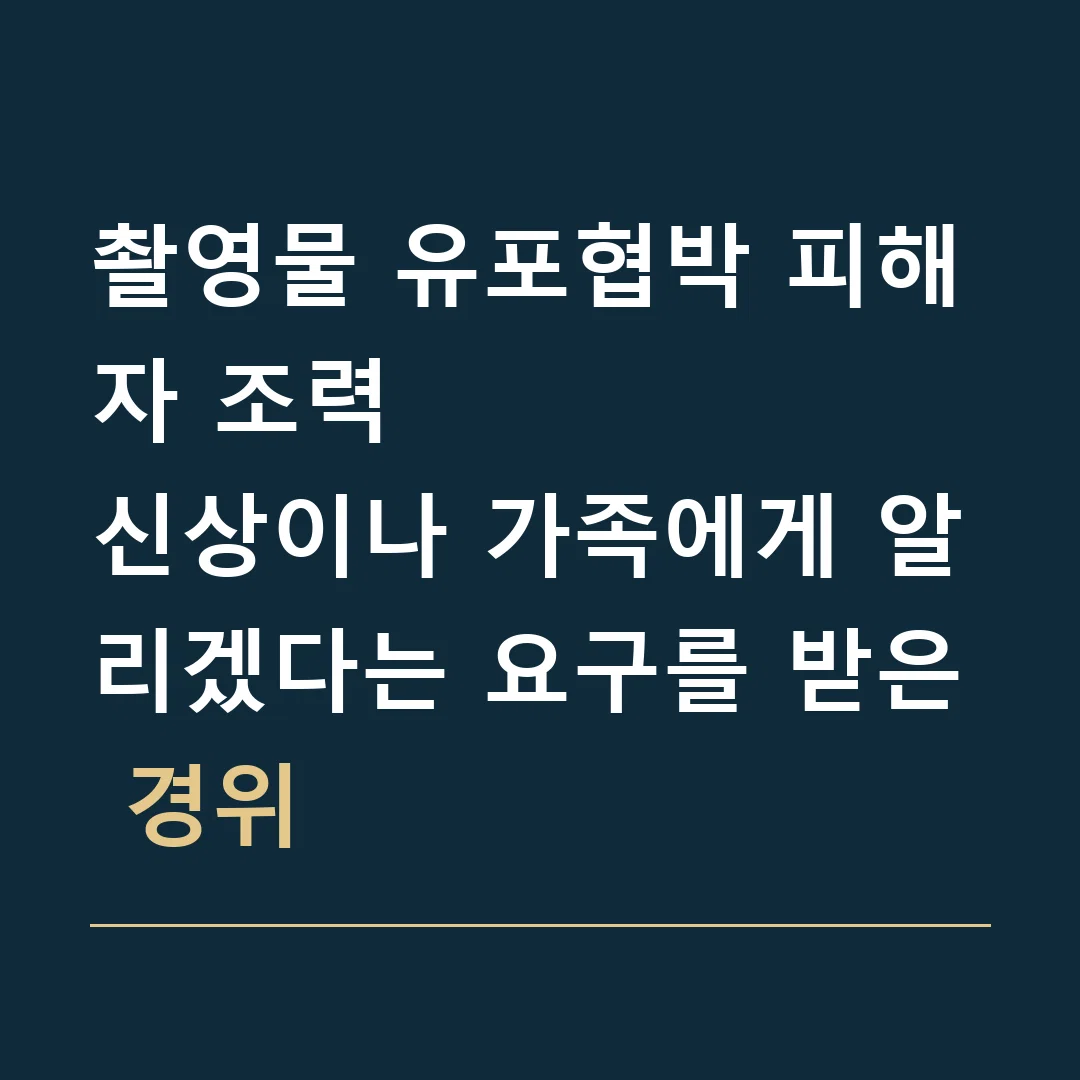 촬영물 유포협박 피해자 조력 · 신상이나 가족에게 알리겠다는 요구를 받은 경위