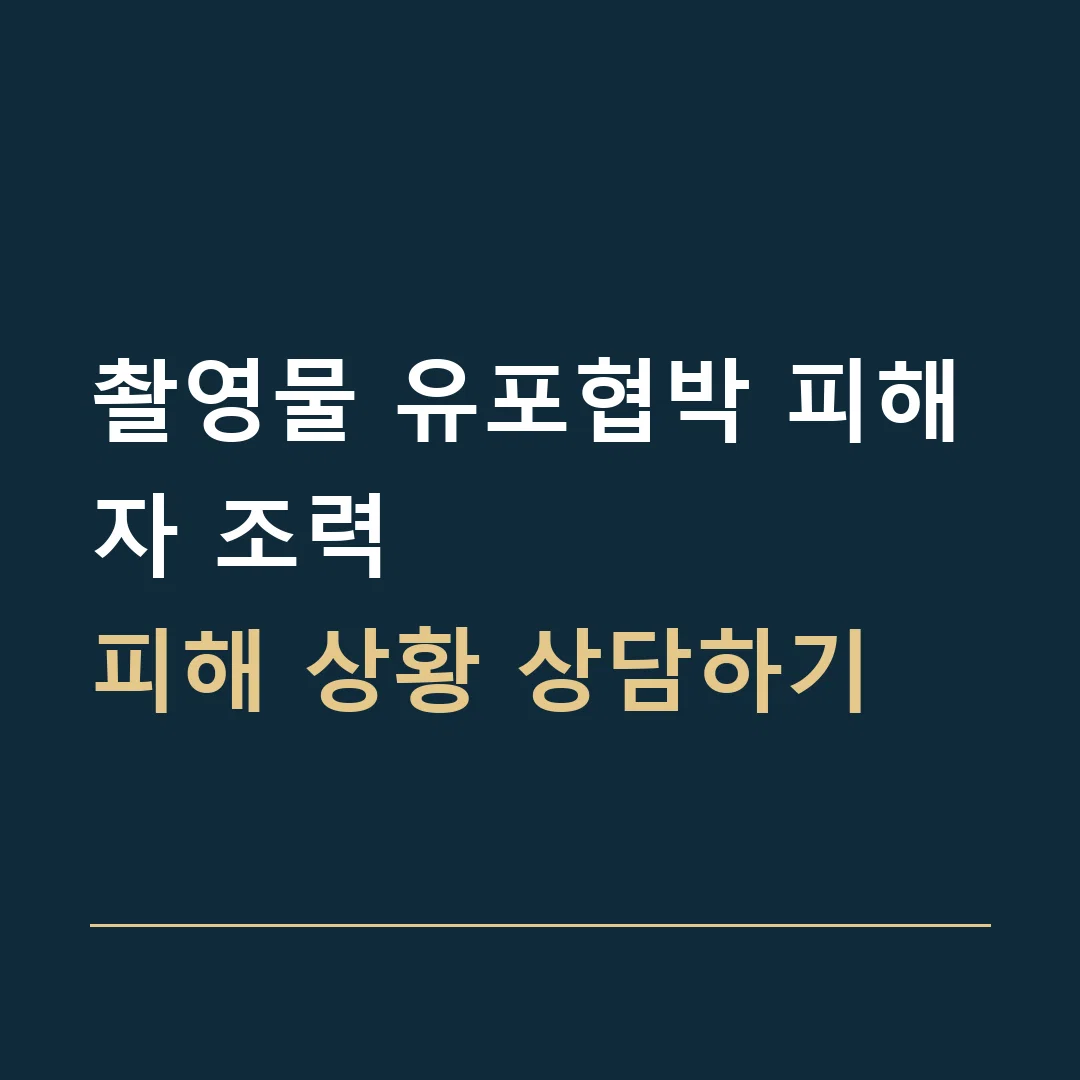 촬영물 유포협박 피해자 조력 · 피해 상황 상담하기