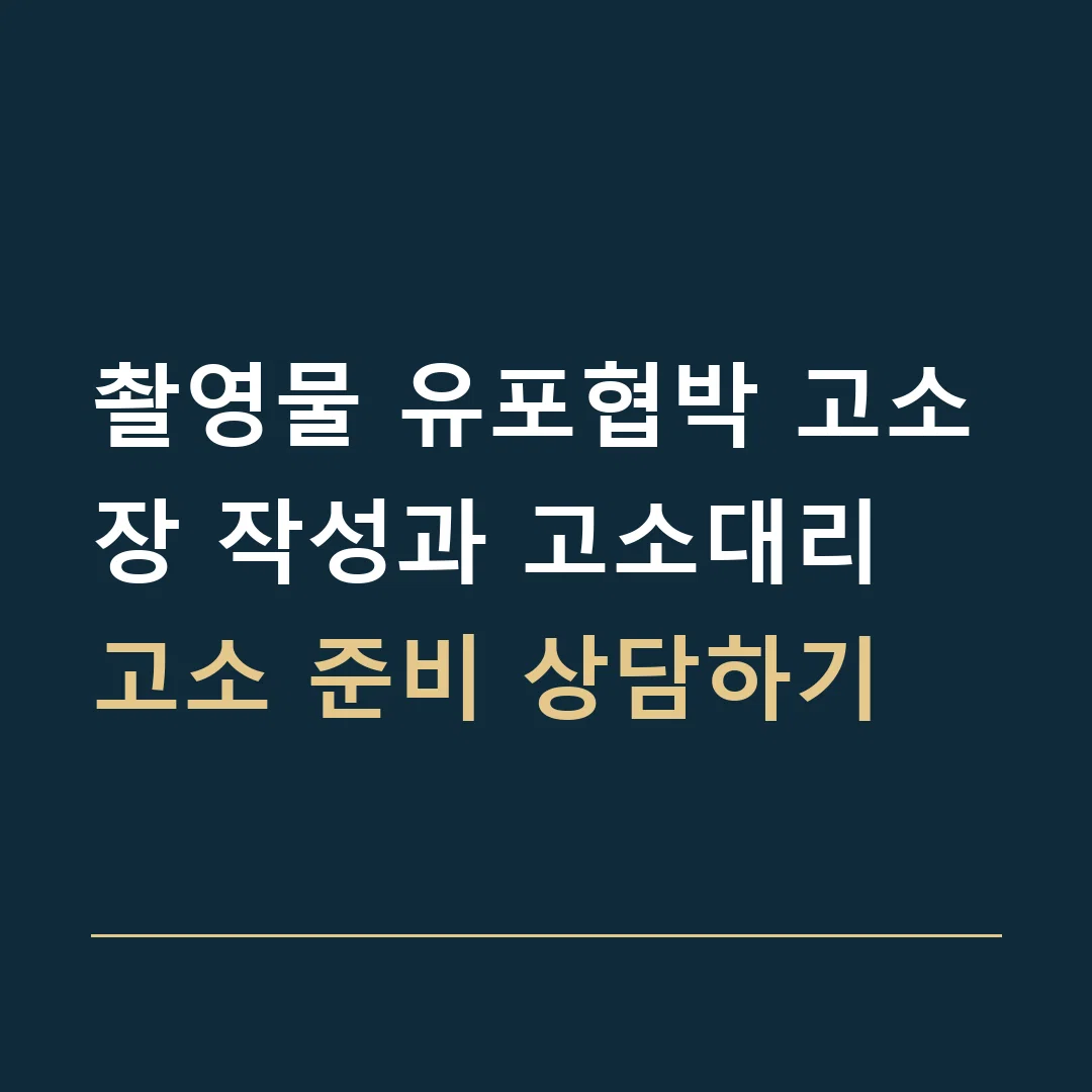 촬영물 유포협박 고소장 작성과 고소대리 · 고소 준비 상담하기