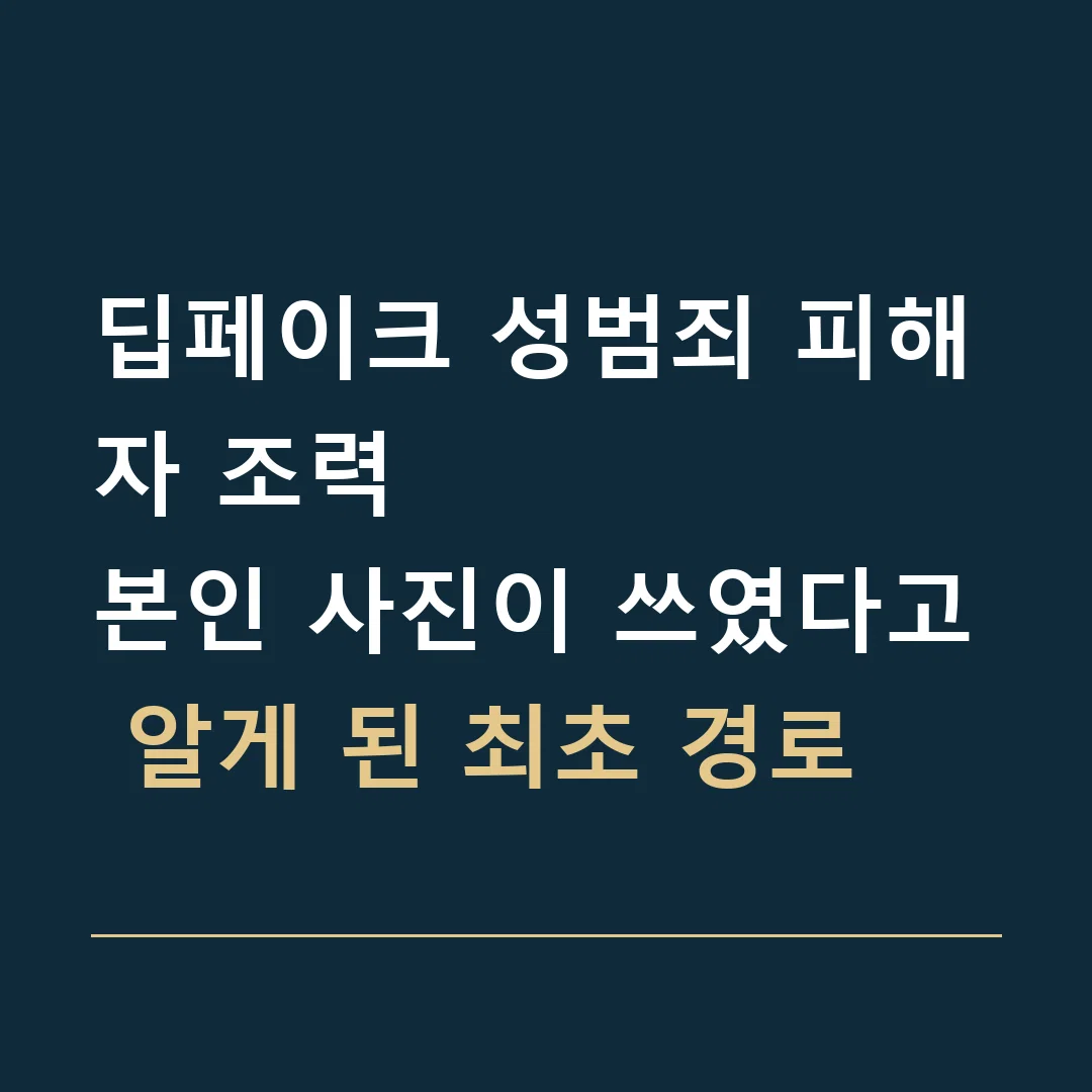 딥페이크 성범죄 피해자 조력 · 본인 사진이 쓰였다고 알게 된 최초 경로