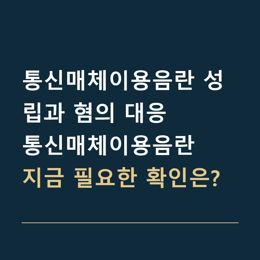 통신매체이용음란 성립과 혐의 대응 · 통신매체이용음란
지금 필요한 확인은?