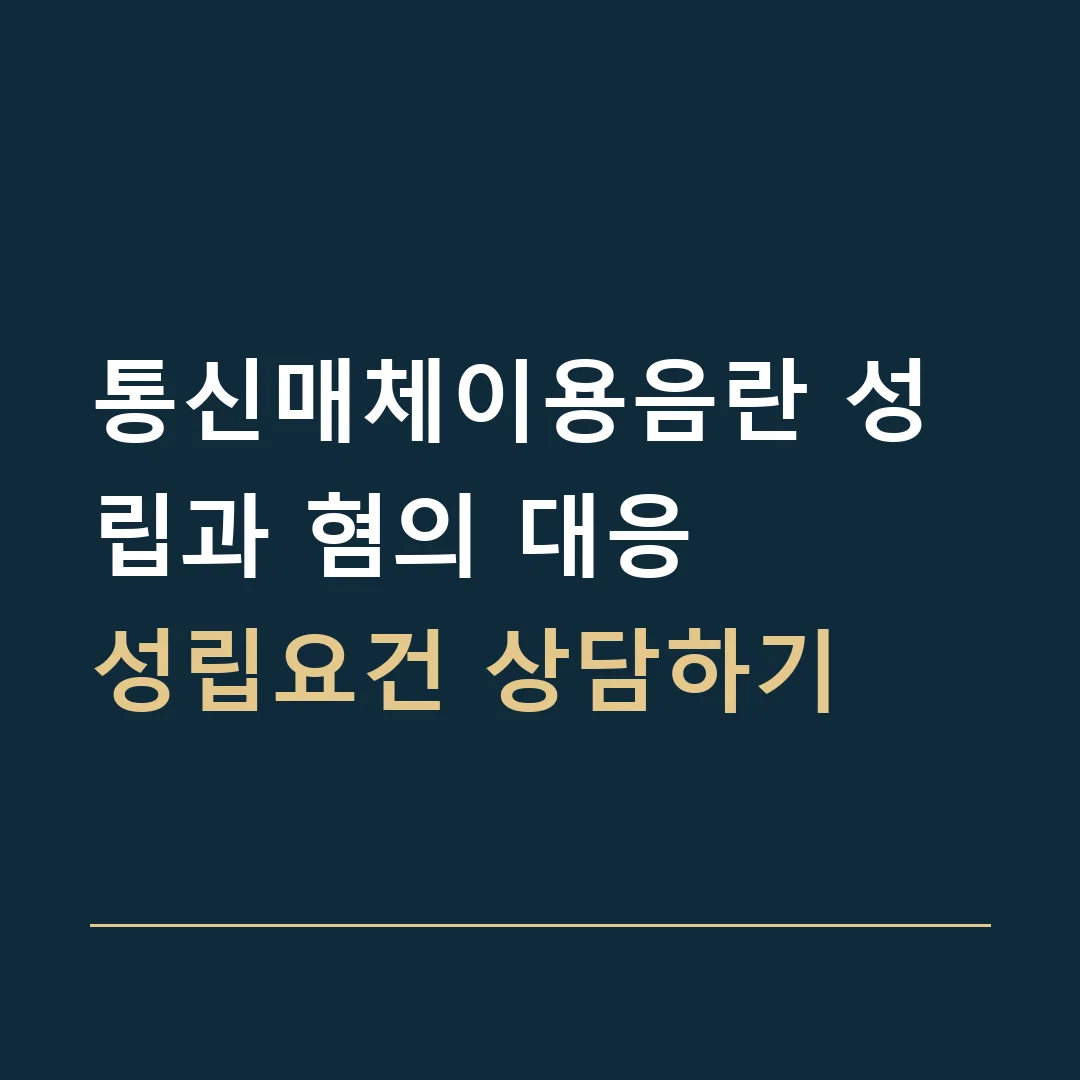 통신매체이용음란 성립과 혐의 대응 · 성립요건 상담하기