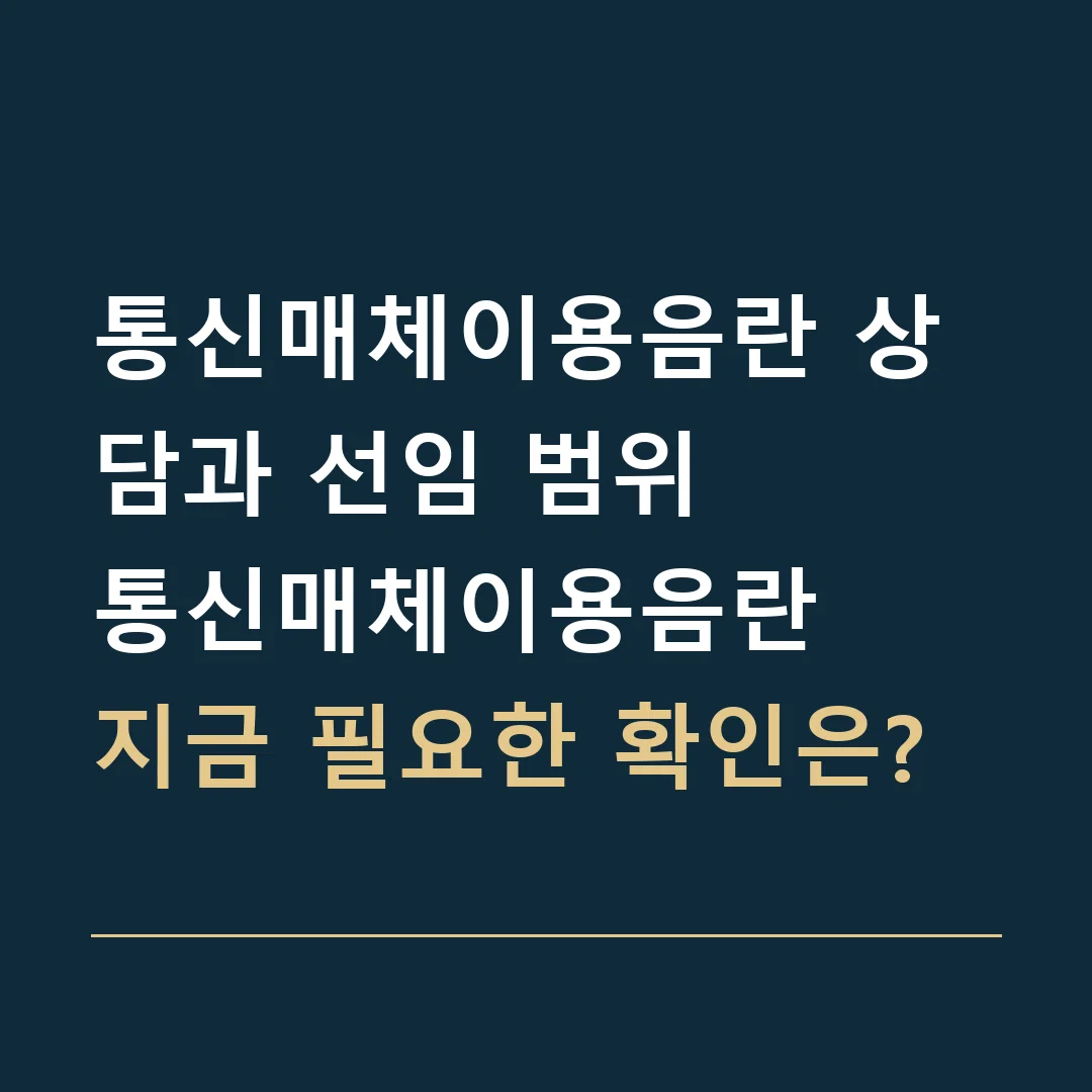 통신매체이용음란 상담과 선임 범위 · 통신매체이용음란
지금 필요한 확인은?