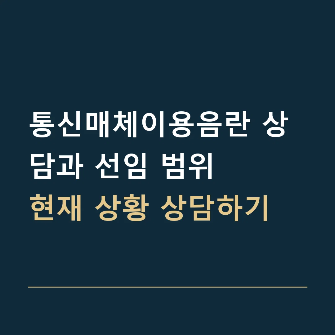 통신매체이용음란 상담과 선임 범위 · 현재 상황 상담하기