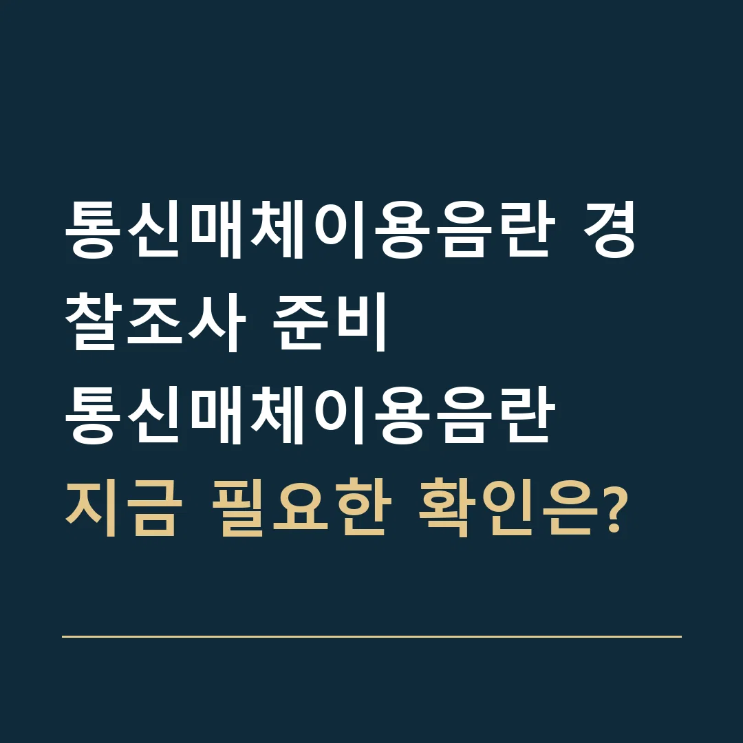 통신매체이용음란 경찰조사 준비 · 통신매체이용음란
지금 필요한 확인은?