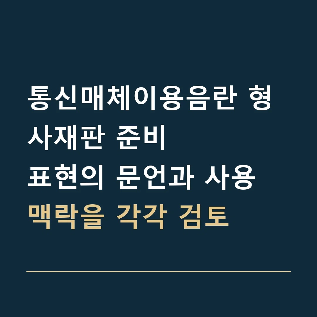 통신매체이용음란 형사재판 준비 · 표현의 문언과 사용 맥락을 각각 검토