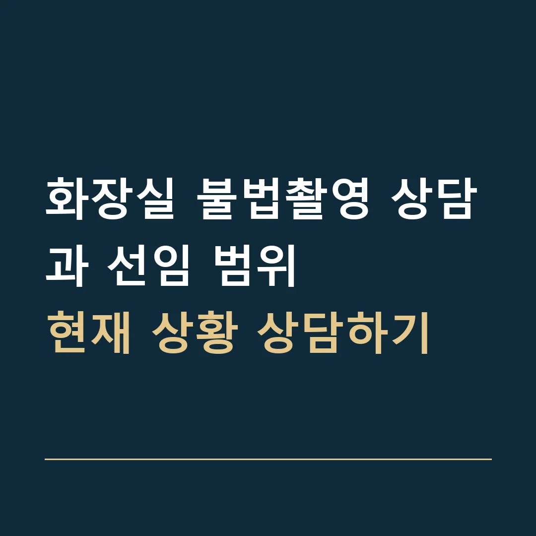 화장실 불법촬영 상담과 선임 범위 · 현재 상황 상담하기