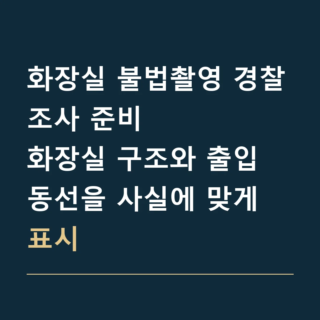 화장실 불법촬영 경찰조사 준비 · 화장실 구조와 출입 동선을 사실에 맞게 표시