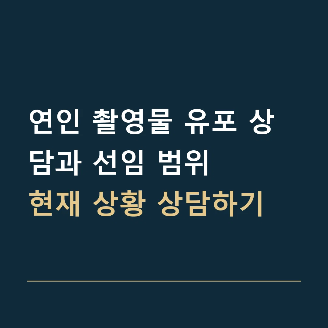 연인 촬영물 유포 상담과 선임 범위 · 현재 상황 상담하기