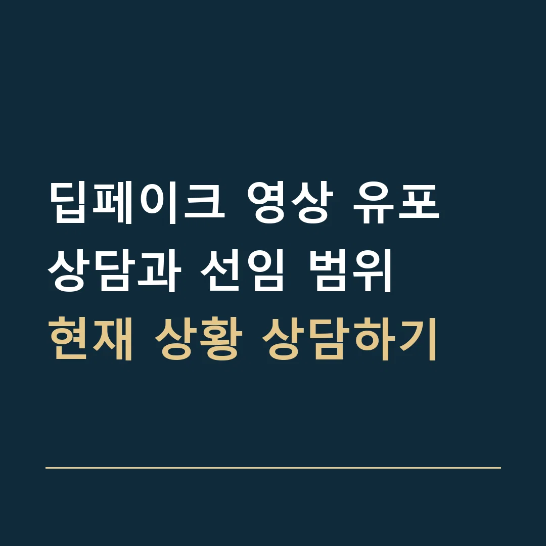 딥페이크 영상 유포 상담과 선임 범위 · 현재 상황 상담하기