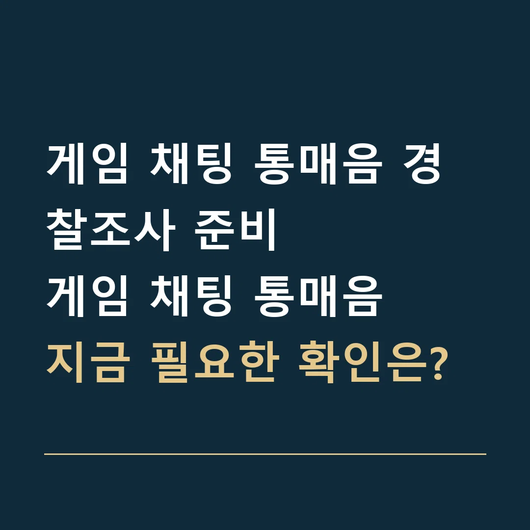 게임 채팅 통매음 경찰조사 준비 · 게임 채팅 통매음
지금 필요한 확인은?