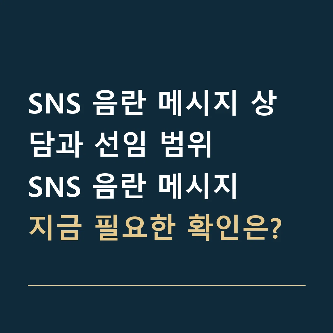 SNS 음란 메시지 상담과 선임 범위 · SNS 음란 메시지
지금 필요한 확인은?
