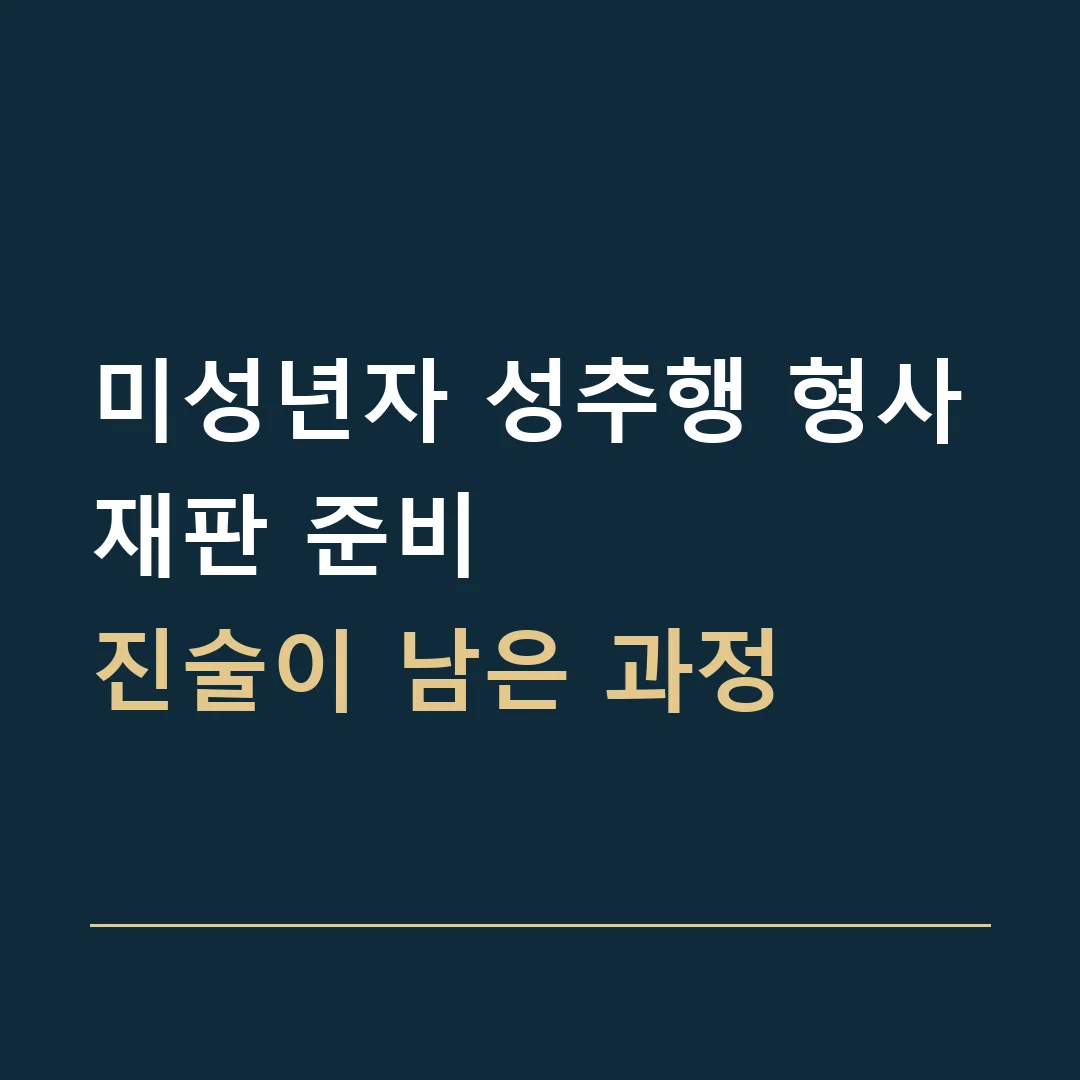 미성년자 성추행 형사재판 준비 · 진술이 남은 과정