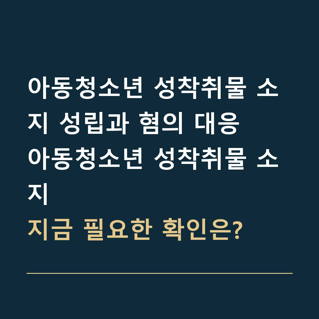 아동청소년 성착취물 소지 성립과 혐의 대응 · 아동청소년 성착취물 소지
지금 필요한 확인은?