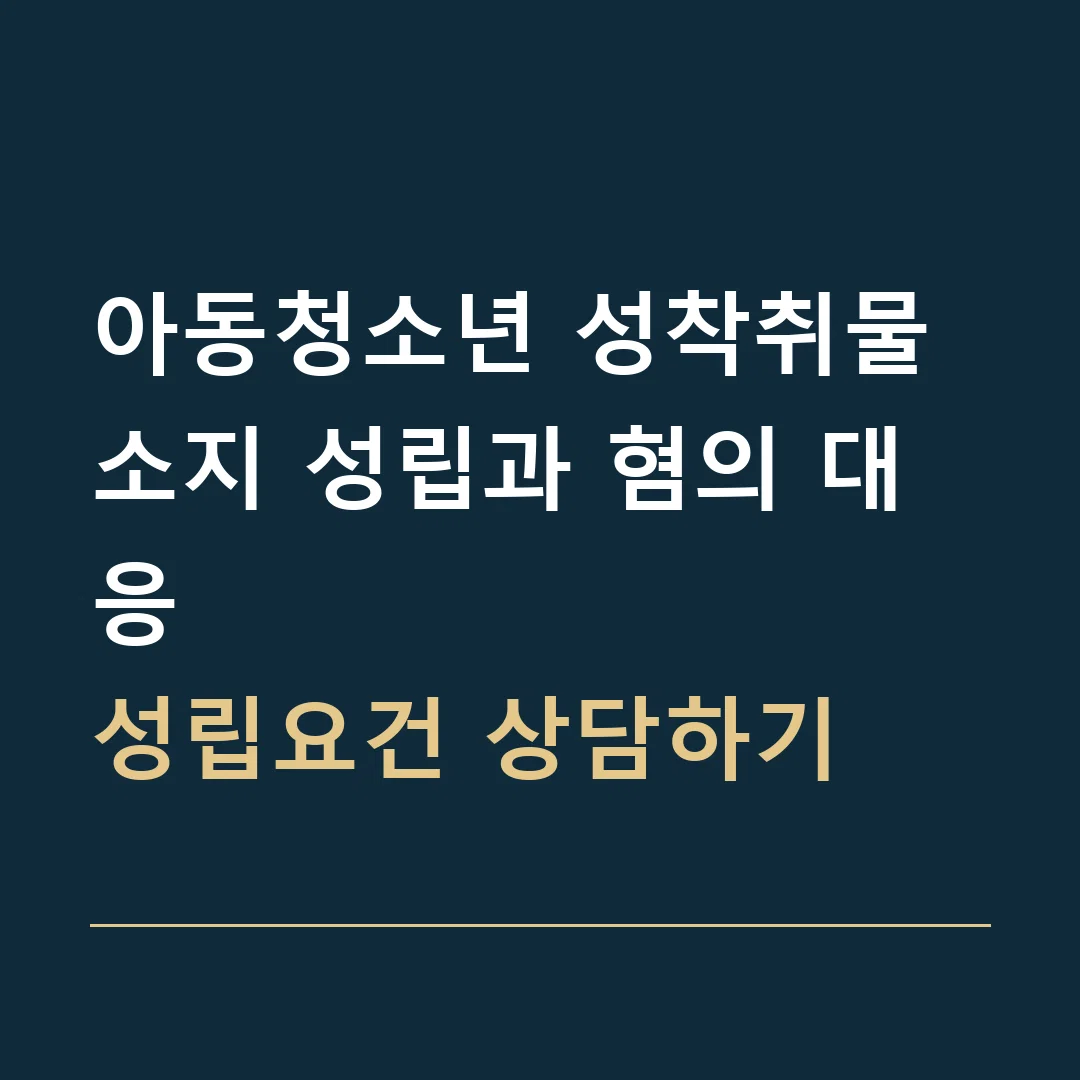 아동청소년 성착취물 소지 성립과 혐의 대응 · 성립요건 상담하기
