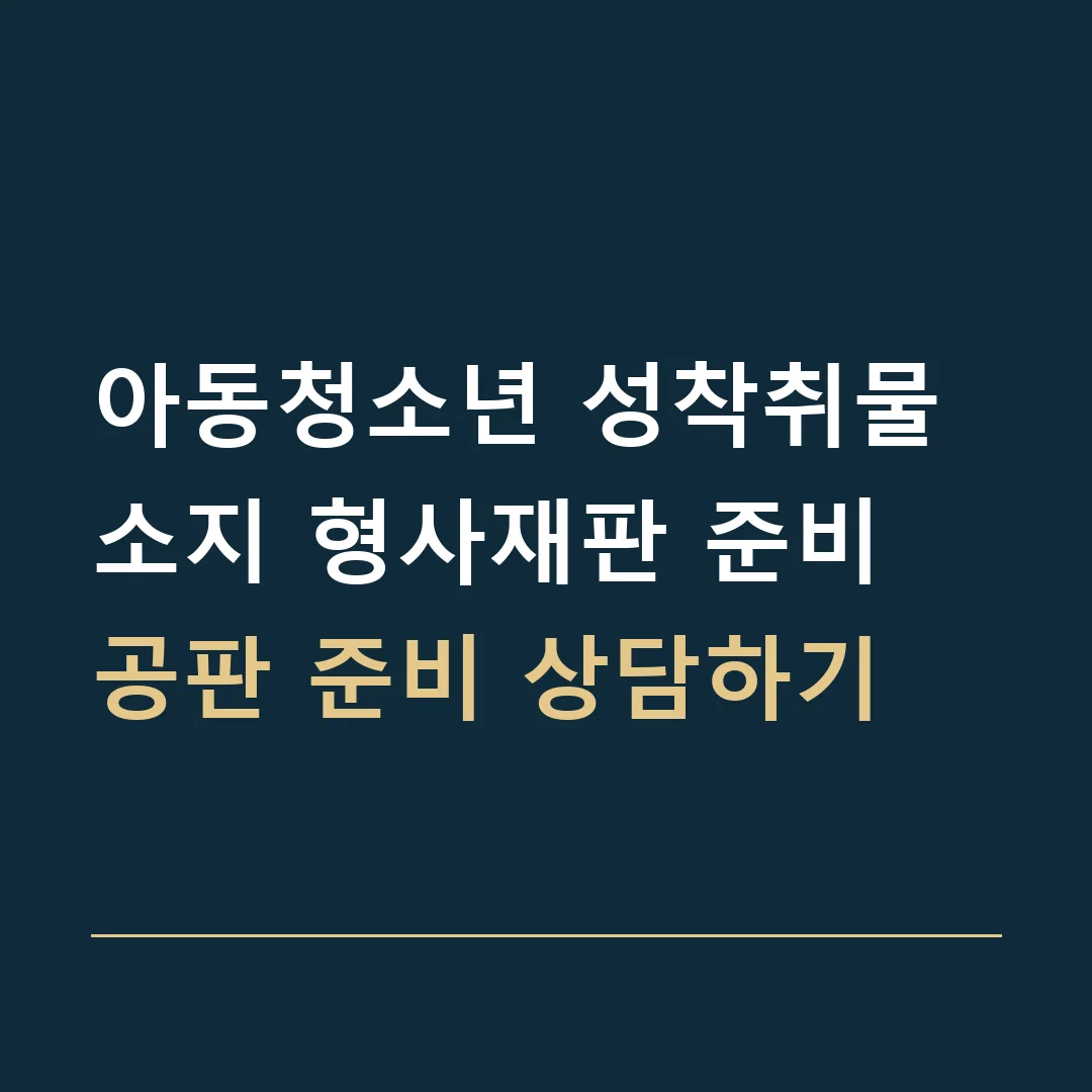 아동청소년 성착취물 소지 형사재판 준비 · 공판 준비 상담하기
