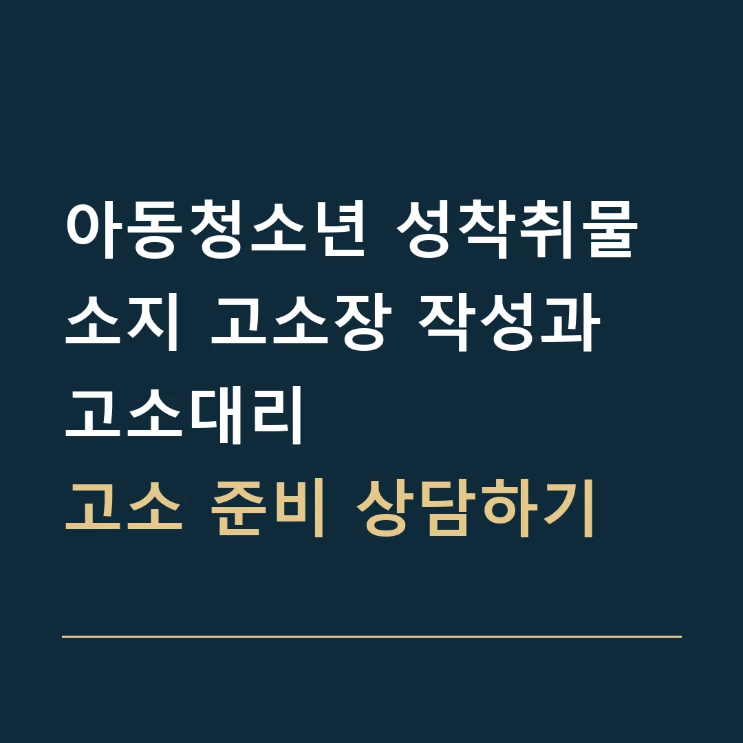 아동청소년 성착취물 소지 고소장 작성과 고소대리 · 고소 준비 상담하기