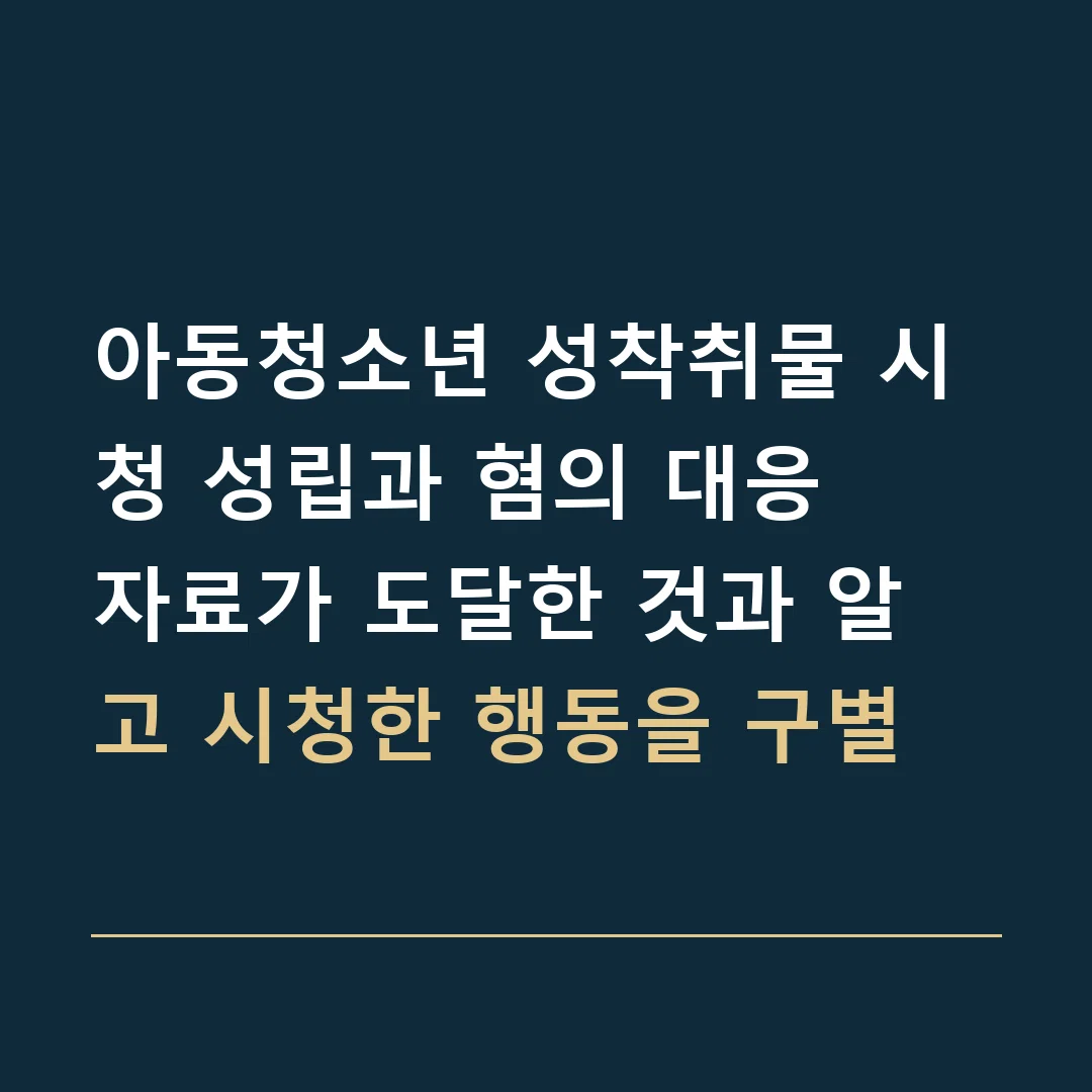 아동청소년 성착취물 시청 성립과 혐의 대응 · 자료가 도달한 것과 알고 시청한 행동을 구별