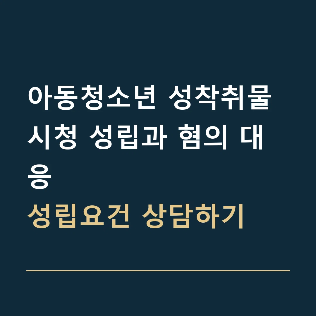 아동청소년 성착취물 시청 성립과 혐의 대응 · 성립요건 상담하기