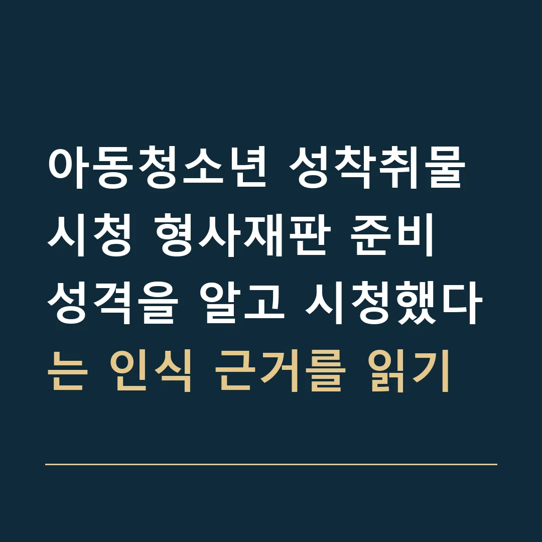 아동청소년 성착취물 시청 형사재판 준비 · 성격을 알고 시청했다는 인식 근거를 읽기