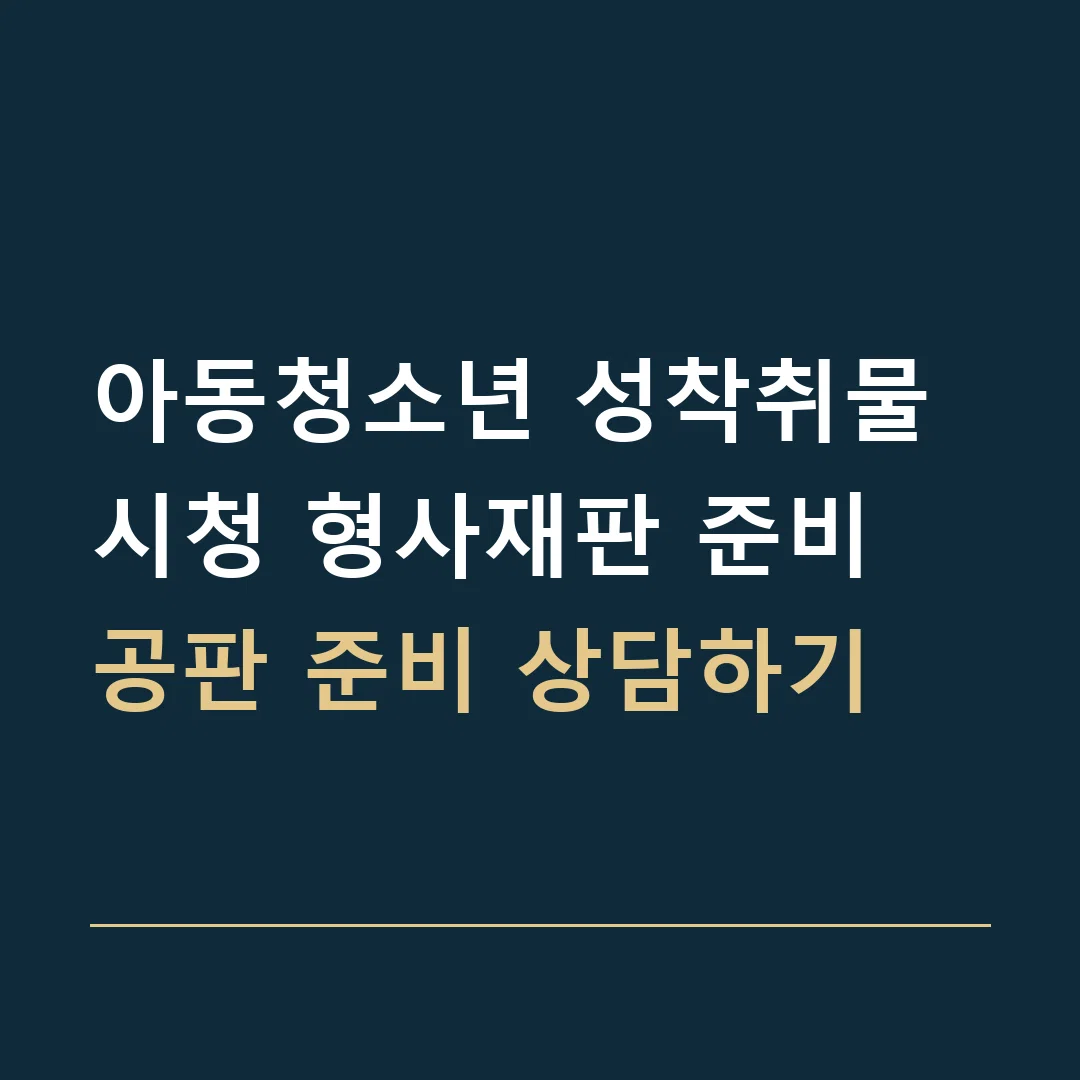 아동청소년 성착취물 시청 형사재판 준비 · 공판 준비 상담하기