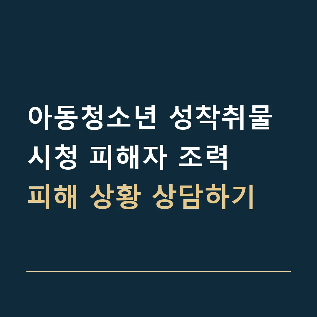 아동청소년 성착취물 시청 피해자 조력 · 피해 상황 상담하기