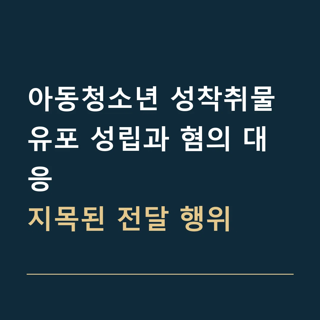 아동청소년 성착취물 유포 성립과 혐의 대응 · 지목된 전달 행위