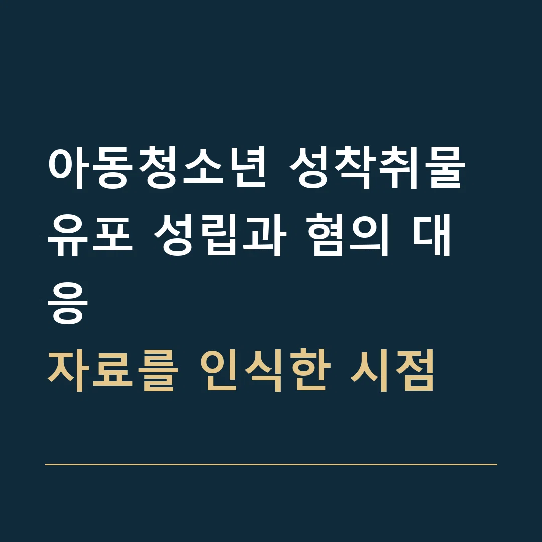 아동청소년 성착취물 유포 성립과 혐의 대응 · 자료를 인식한 시점