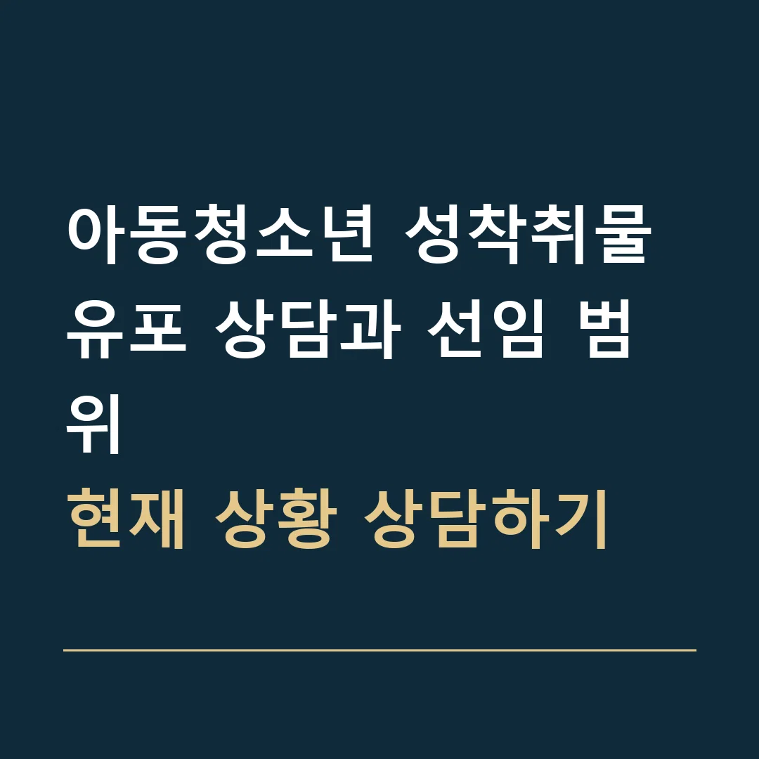 아동청소년 성착취물 유포 상담과 선임 범위 · 현재 상황 상담하기