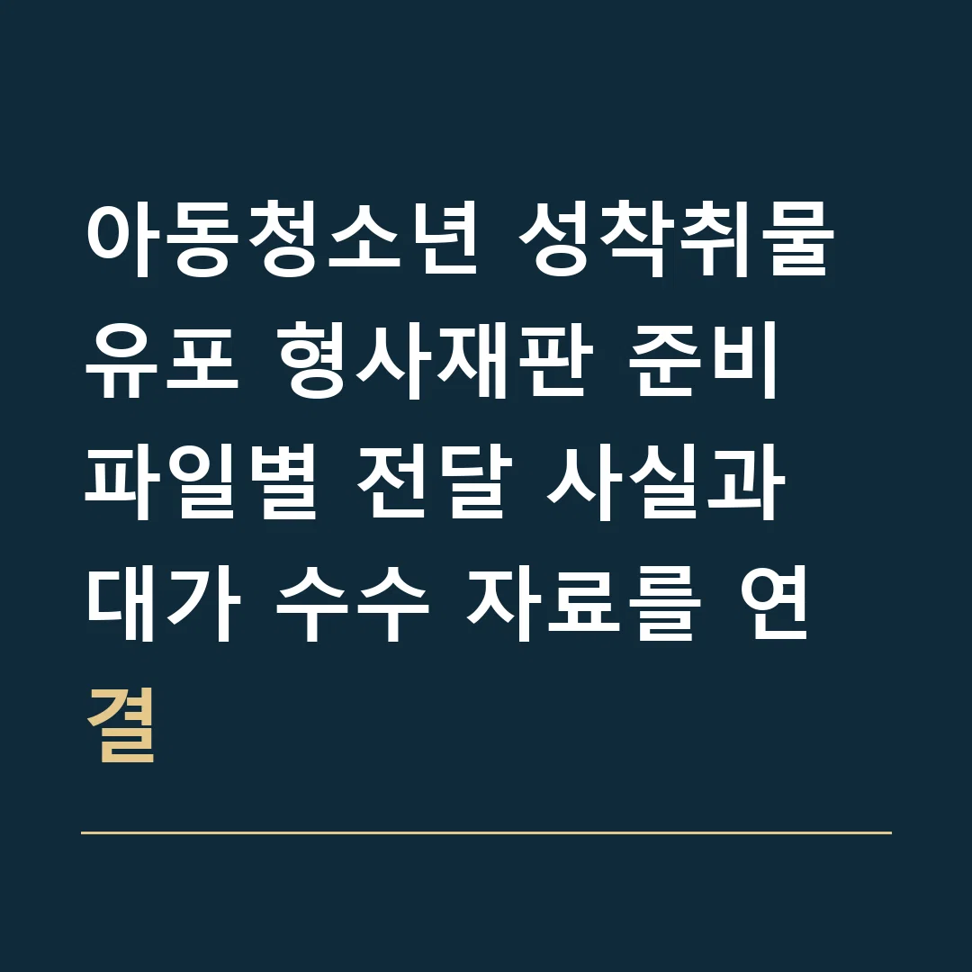 아동청소년 성착취물 유포 형사재판 준비 · 파일별 전달 사실과 대가 수수 자료를 연결