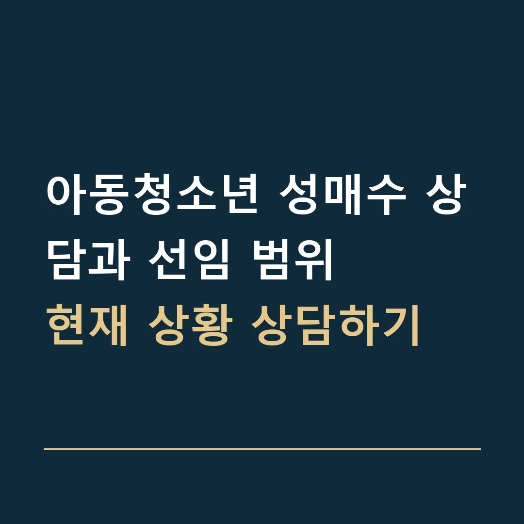 아동청소년 성매수 상담과 선임 범위 · 현재 상황 상담하기