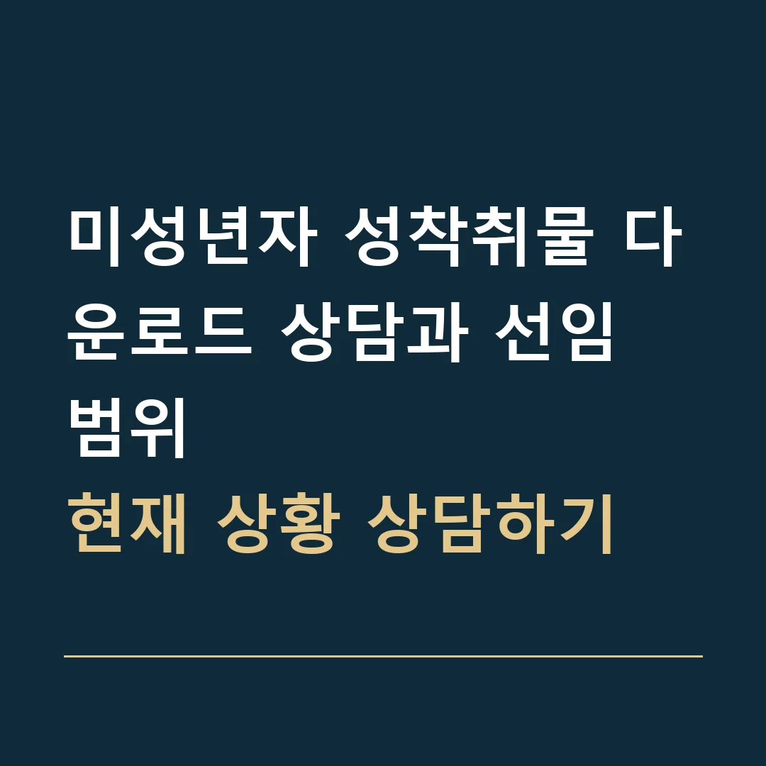 미성년자 성착취물 다운로드 상담과 선임 범위 · 현재 상황 상담하기