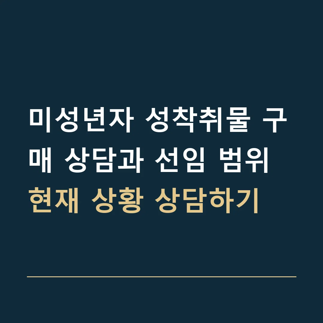 미성년자 성착취물 구매 상담과 선임 범위 · 현재 상황 상담하기