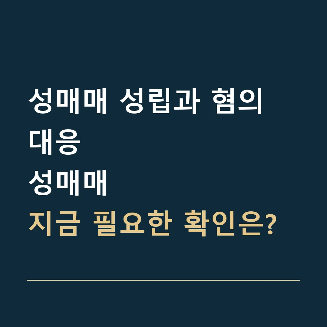 성매매 성립과 혐의 대응 · 성매매
지금 필요한 확인은?
