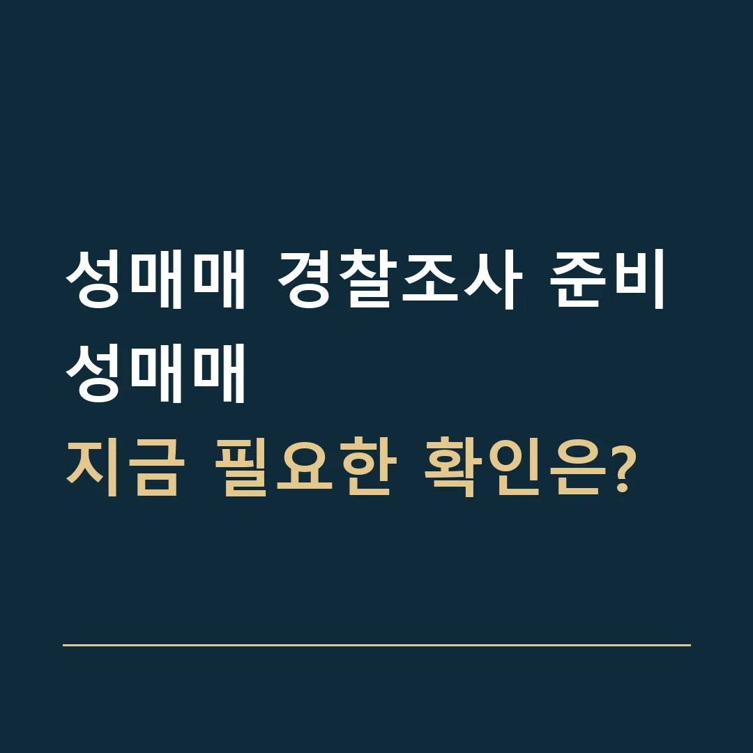 성매매 경찰조사 준비 · 성매매
지금 필요한 확인은?