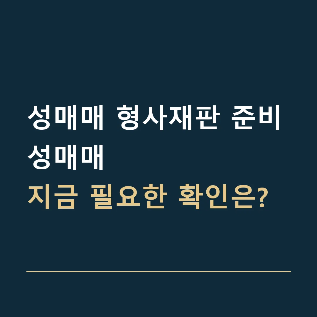 성매매 형사재판 준비 · 성매매
지금 필요한 확인은?