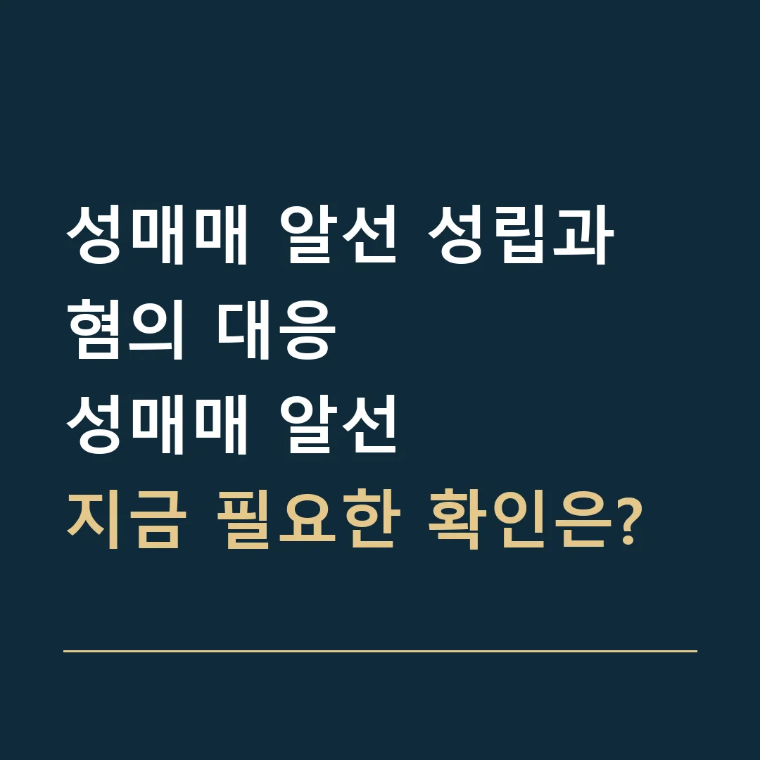 성매매 알선 성립과 혐의 대응 · 성매매 알선
지금 필요한 확인은?