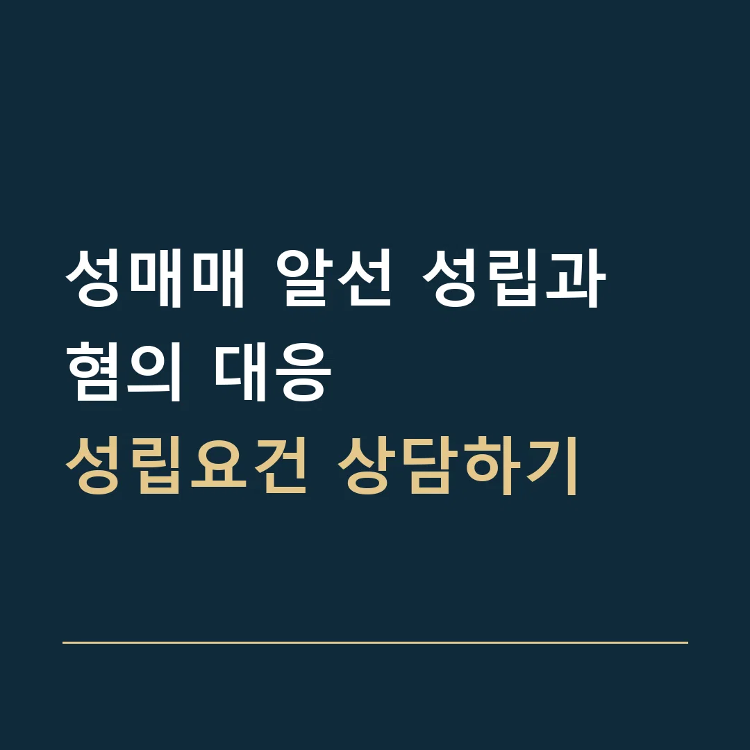 성매매 알선 성립과 혐의 대응 · 성립요건 상담하기