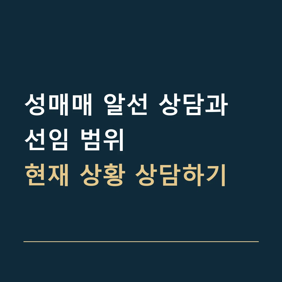 성매매 알선 상담과 선임 범위 · 현재 상황 상담하기