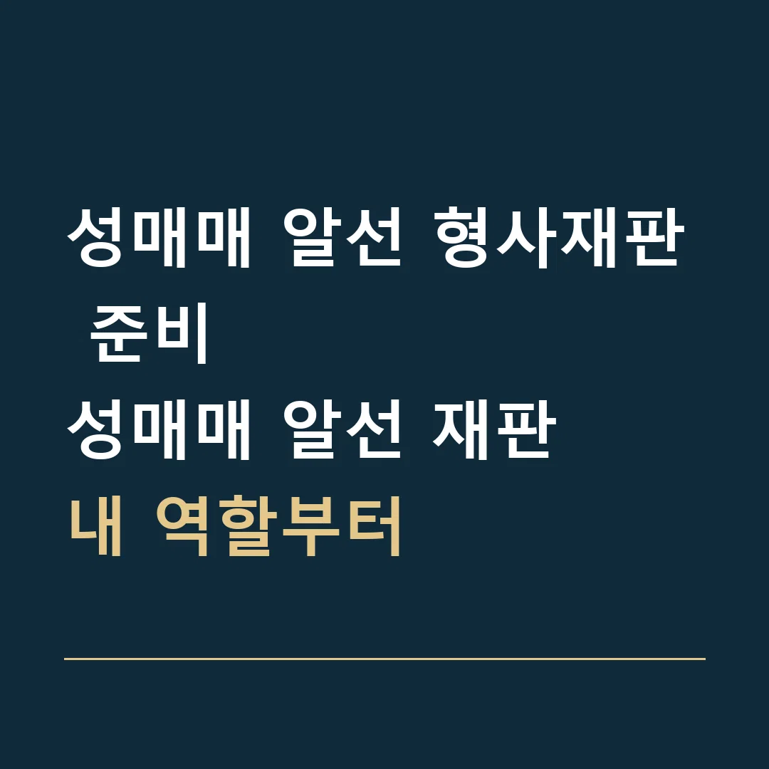 성매매 알선 형사재판 준비 · 성매매 알선 재판
내 역할부터