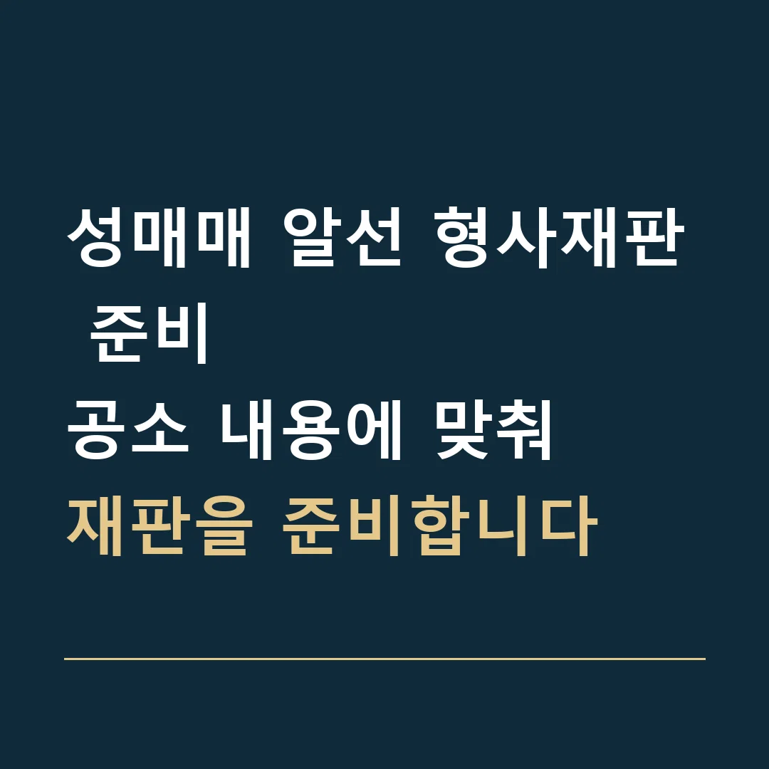 성매매 알선 형사재판 준비 · 공소 내용에 맞춰
재판을 준비합니다
