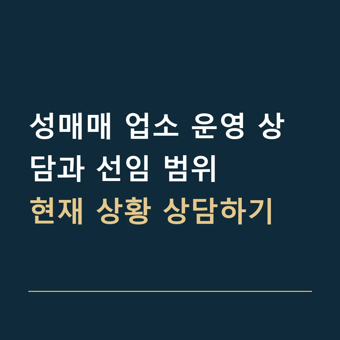 성매매 업소 운영 상담과 선임 범위 · 현재 상황 상담하기