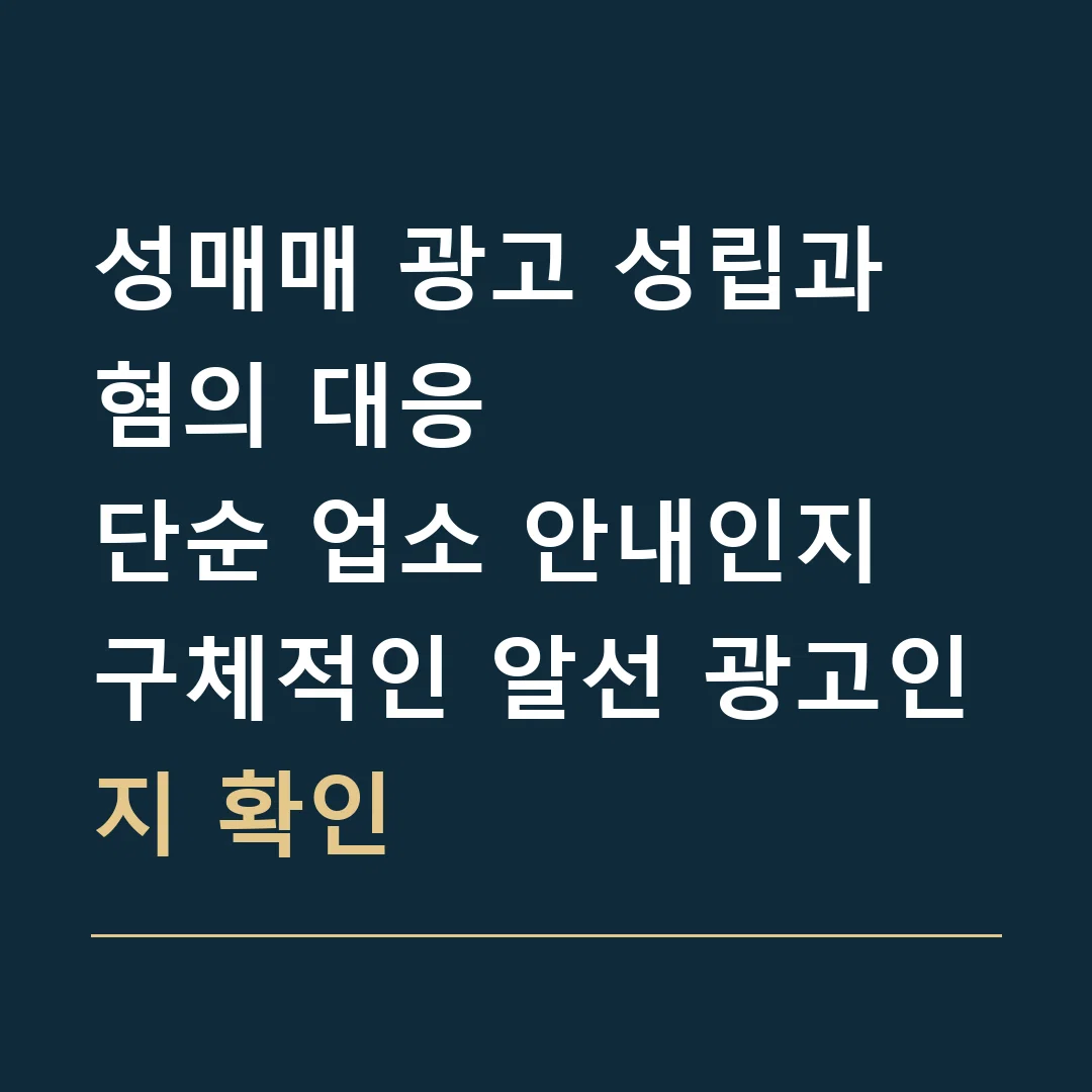 성매매 광고 성립과 혐의 대응 · 단순 업소 안내인지 구체적인 알선 광고인지 확인